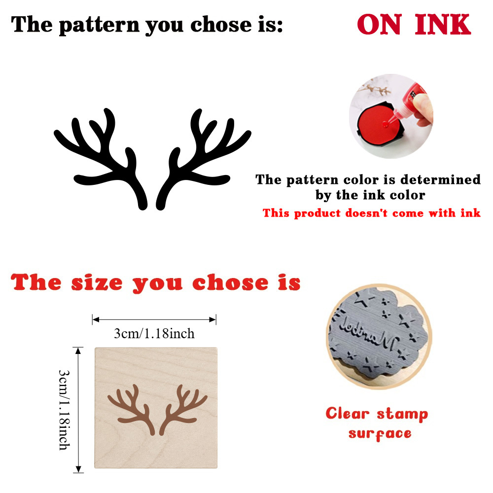 Beautiful Antler Rectangular Wooden Stamp